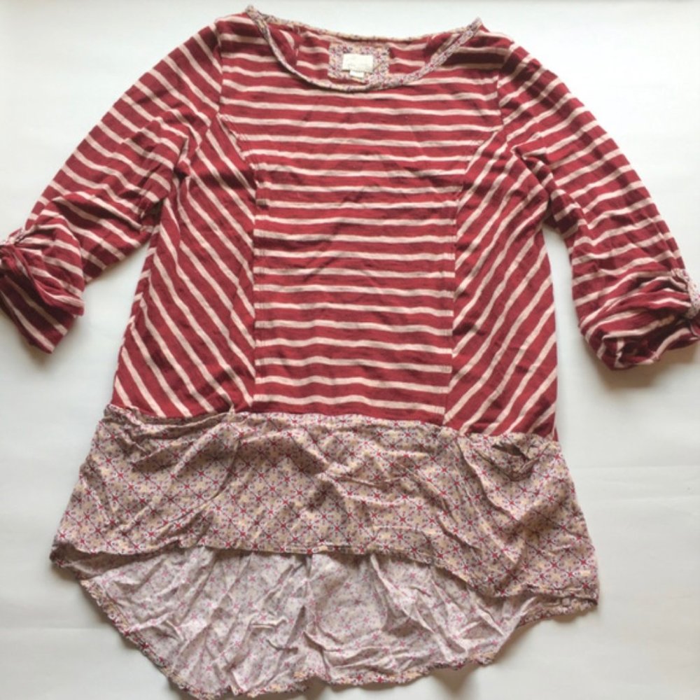 Anthropologie Fairley Striped Floral Tunic